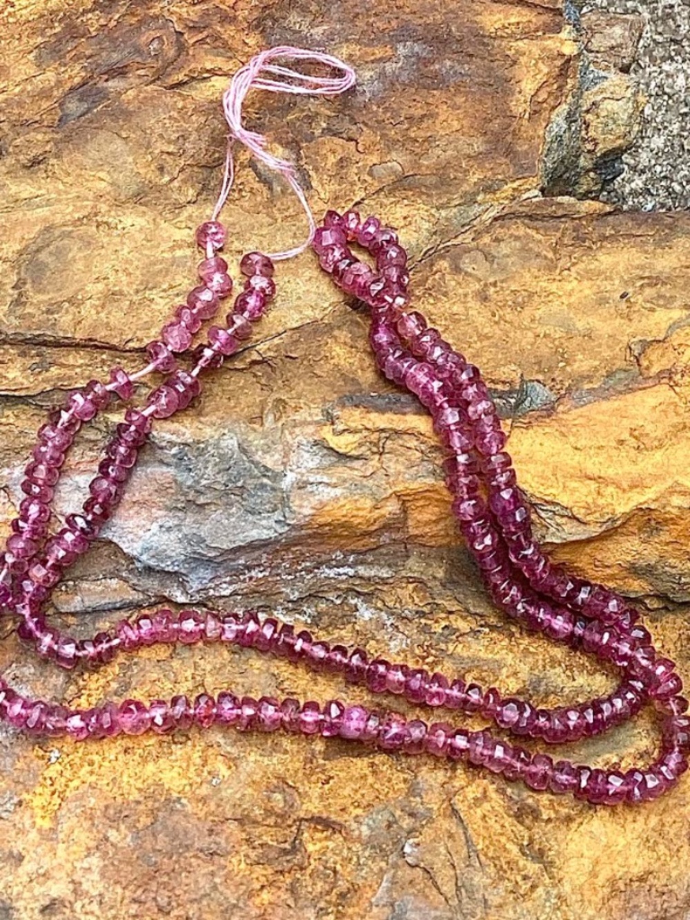 15'' Strand Pink Quartz Roundel Beads, NWT, 2-3mm